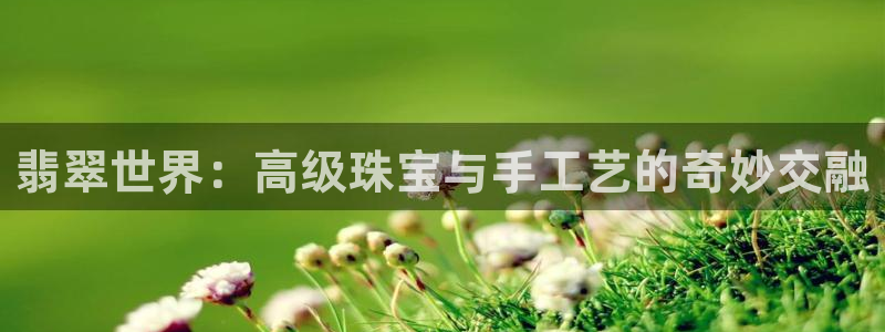 新宝5如何注册登录：翡翠世界：高级珠宝与手工艺的奇妙交融