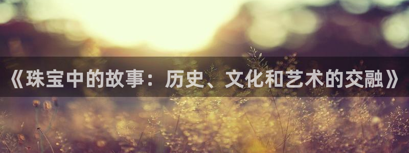 新宝5褚32OO59：《珠宝中的故事：历史、文化和艺术的交融》